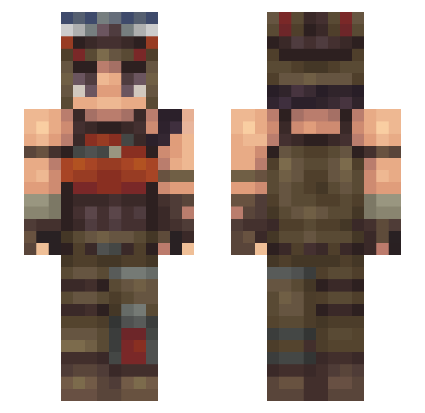 Zarkilan308 Minecraft skin, front and back view
