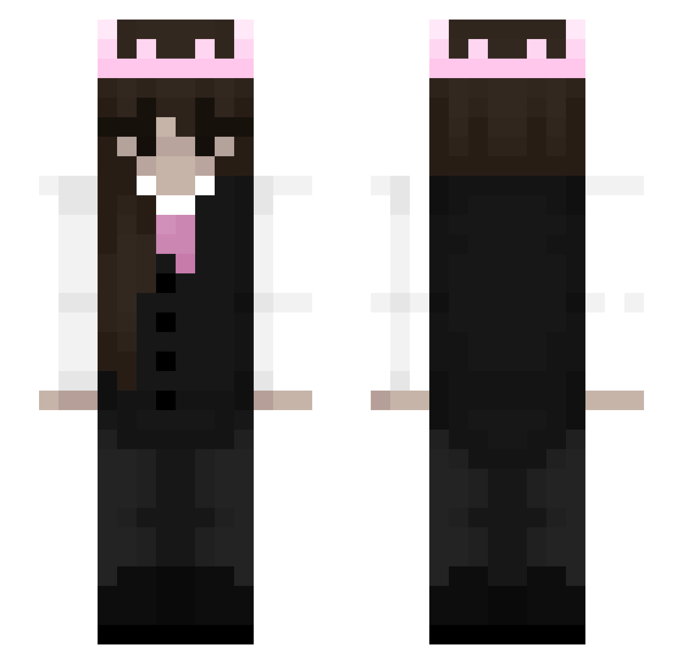 PtiiitPain Minecraft skin, front and back view