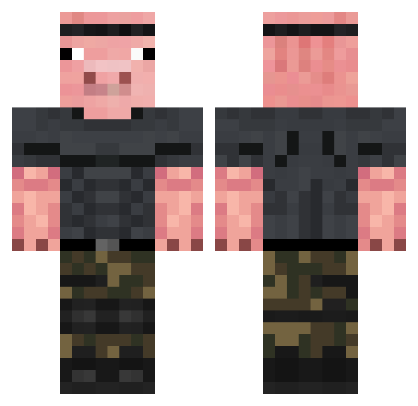 Narrys_off Minecraft skin, front and back view