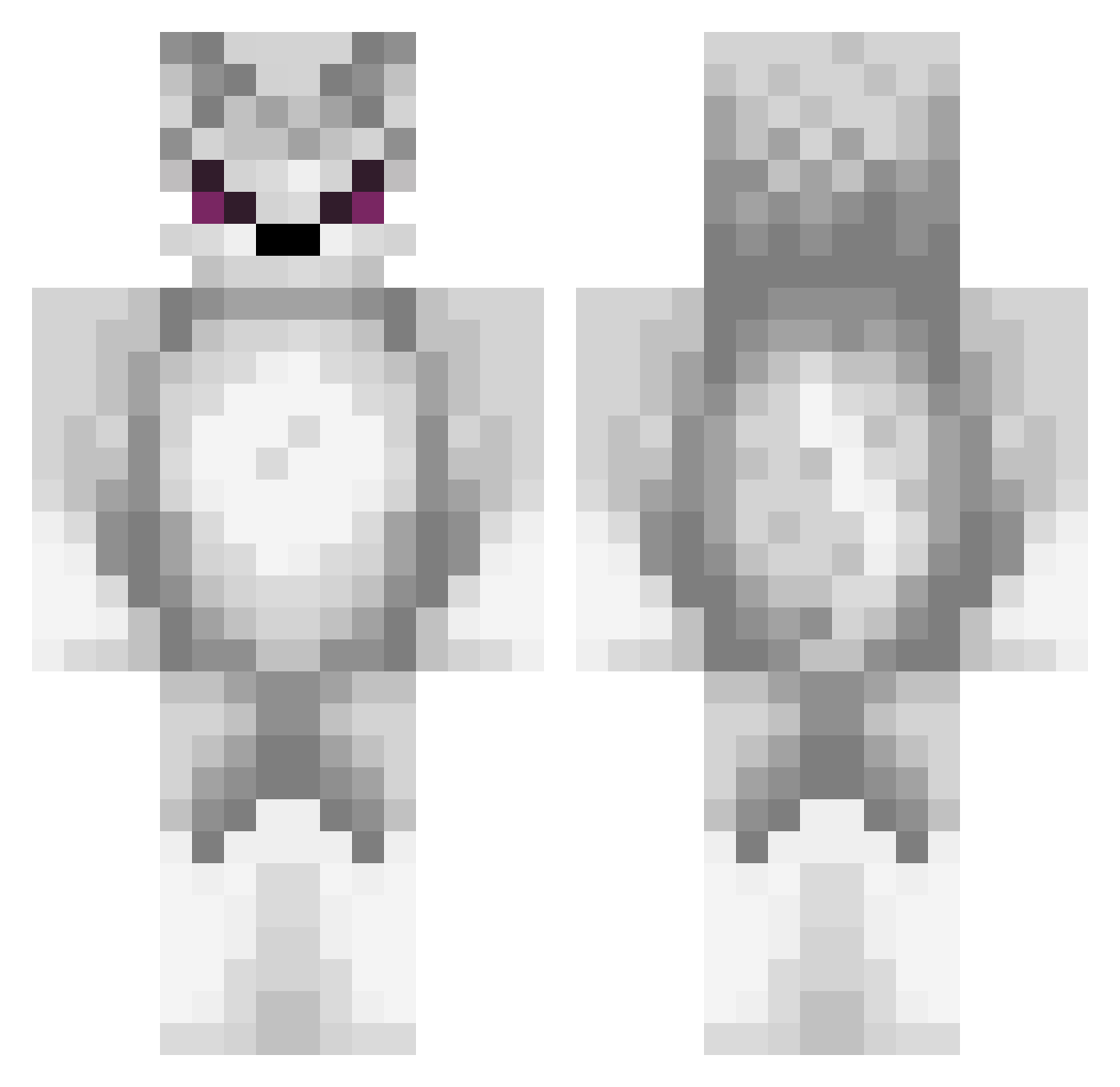TavethII Minecraft skin, front and back view