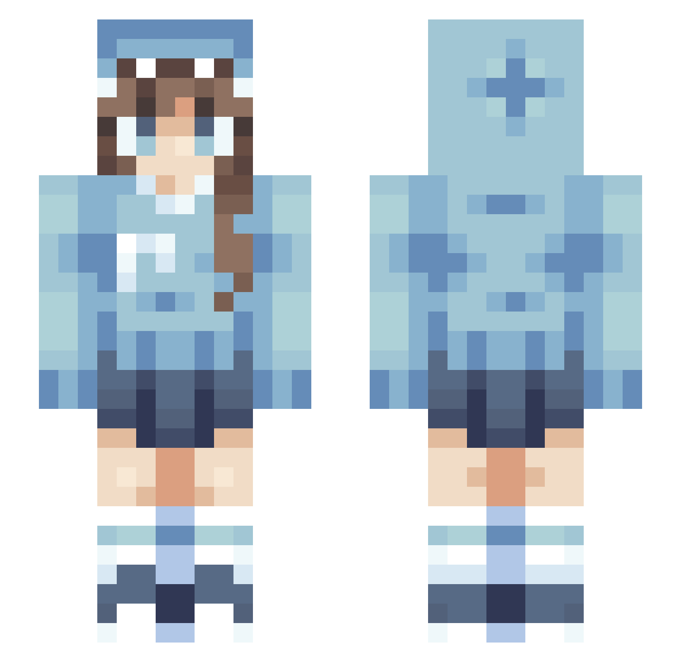kluskazrosolu Minecraft skin, front and back view