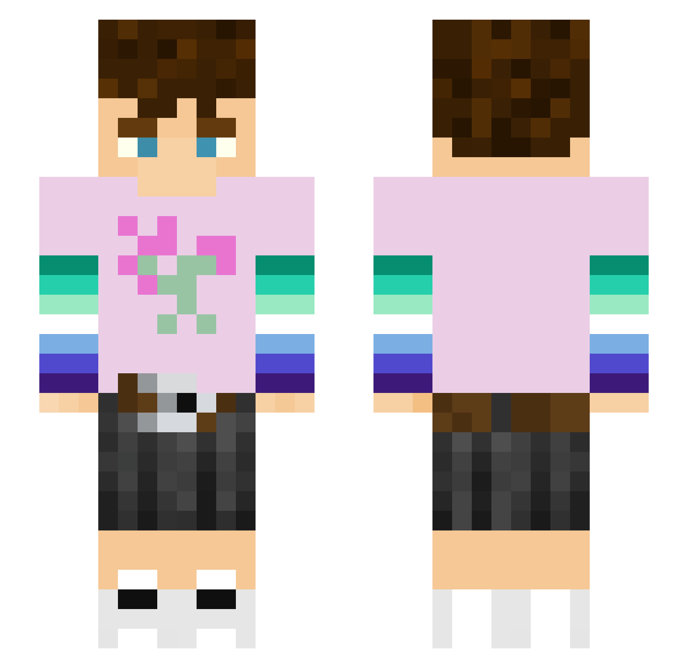 slenkhi Minecraft skin, front and back view
