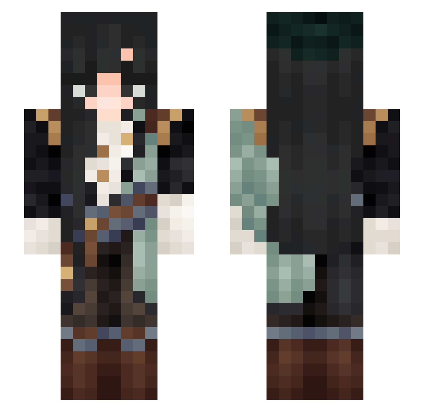 Doreen5316 Minecraft skin, front and back view