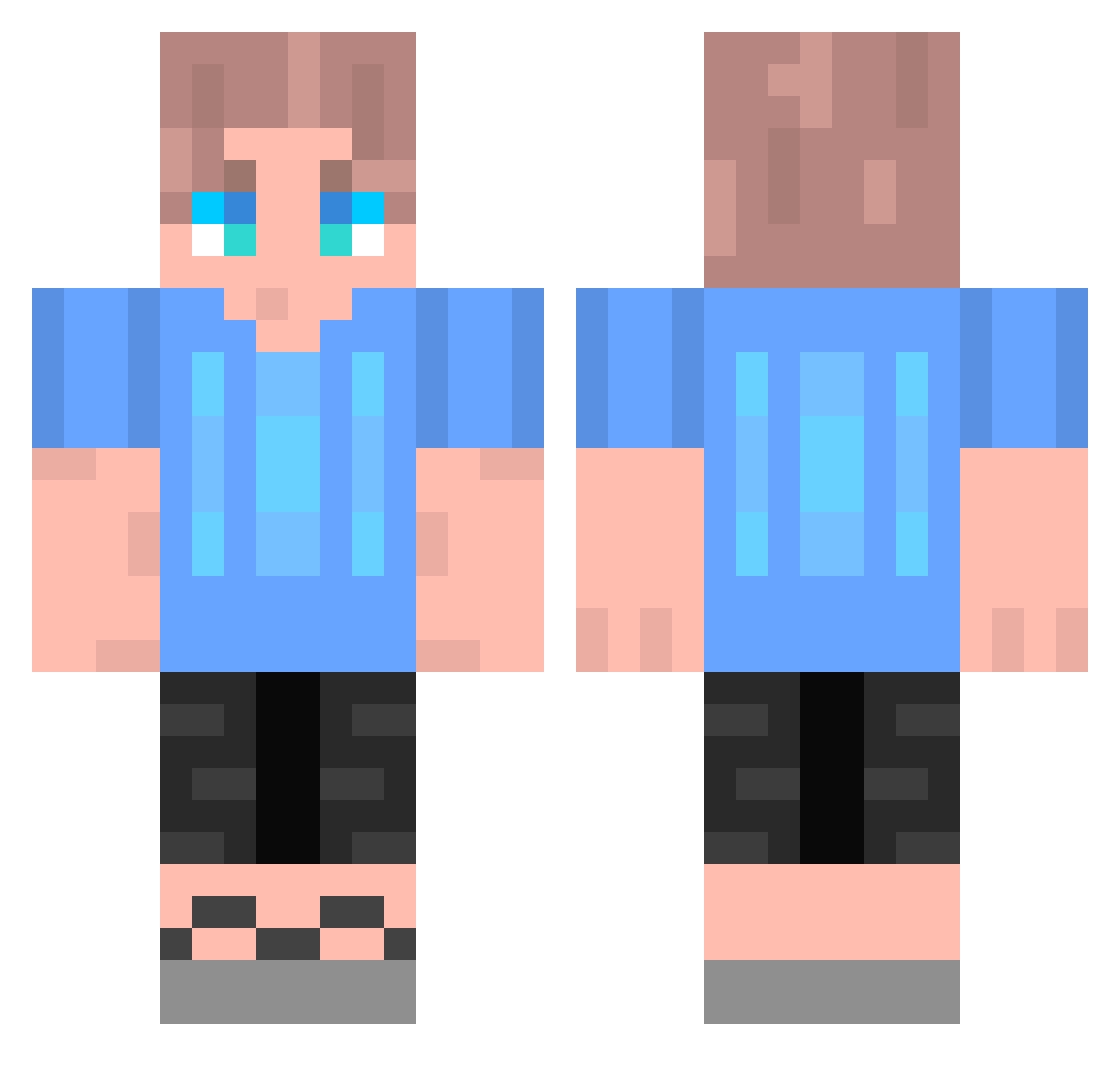 ZXCCLOWN Minecraft skin, front and back view
