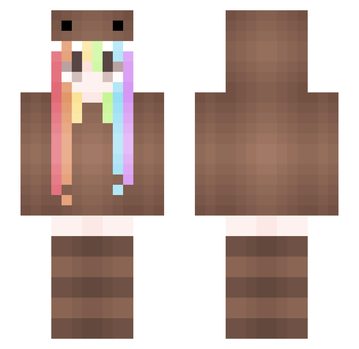 LoveKenna Minecraft skin, front and back view