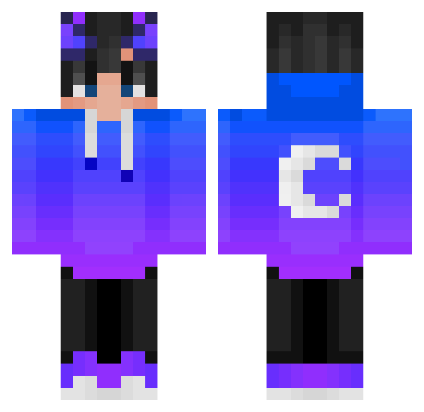wkurwiasz Minecraft skin, front and back view