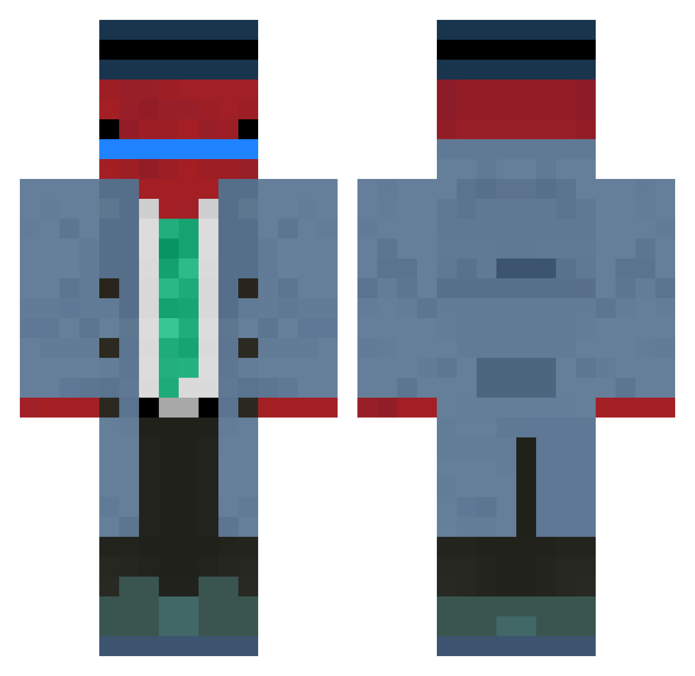 therealparzi Minecraft skin, front and back view