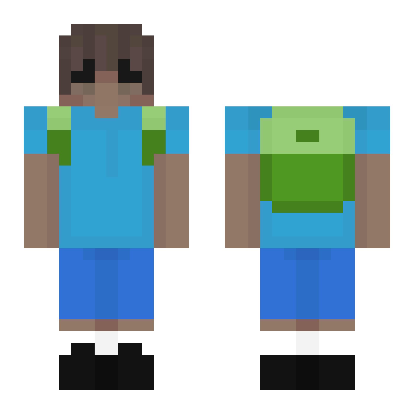 Tahny Minecraft skin, front and back view
