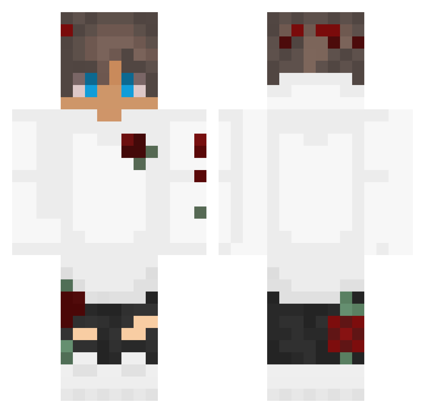 Fxbii Minecraft skin, front and back view