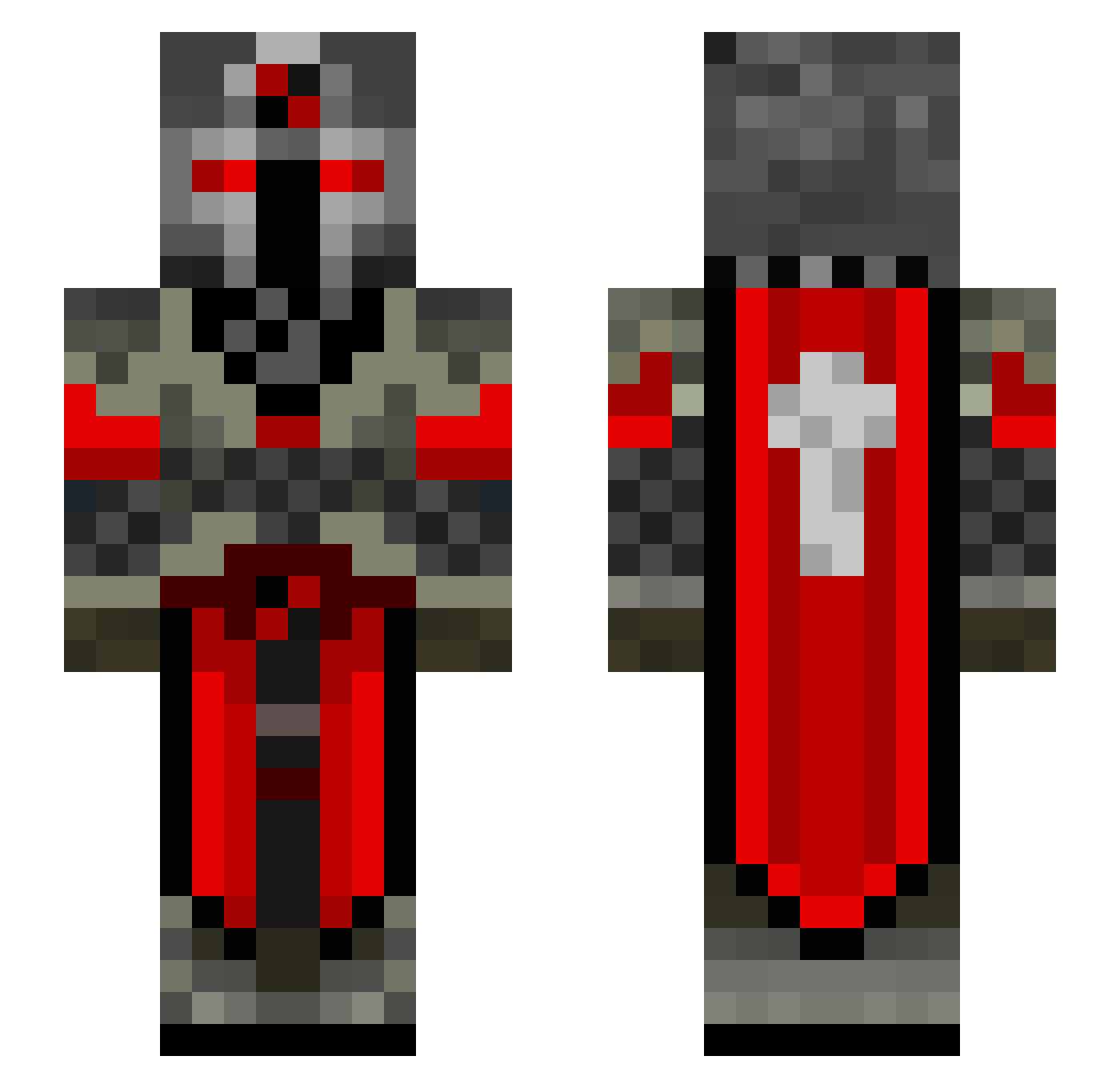 remmadlog Minecraft skin, front and back view