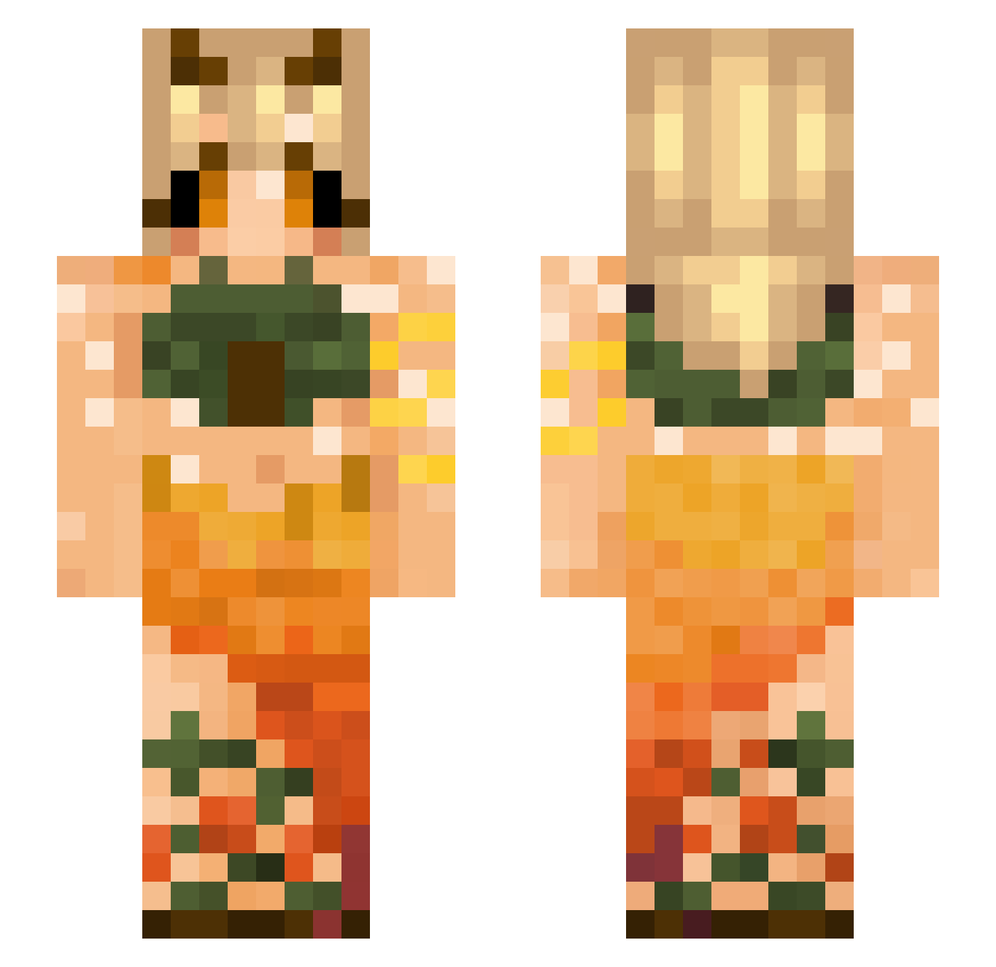 Opt_293 Minecraft skin, front and back view