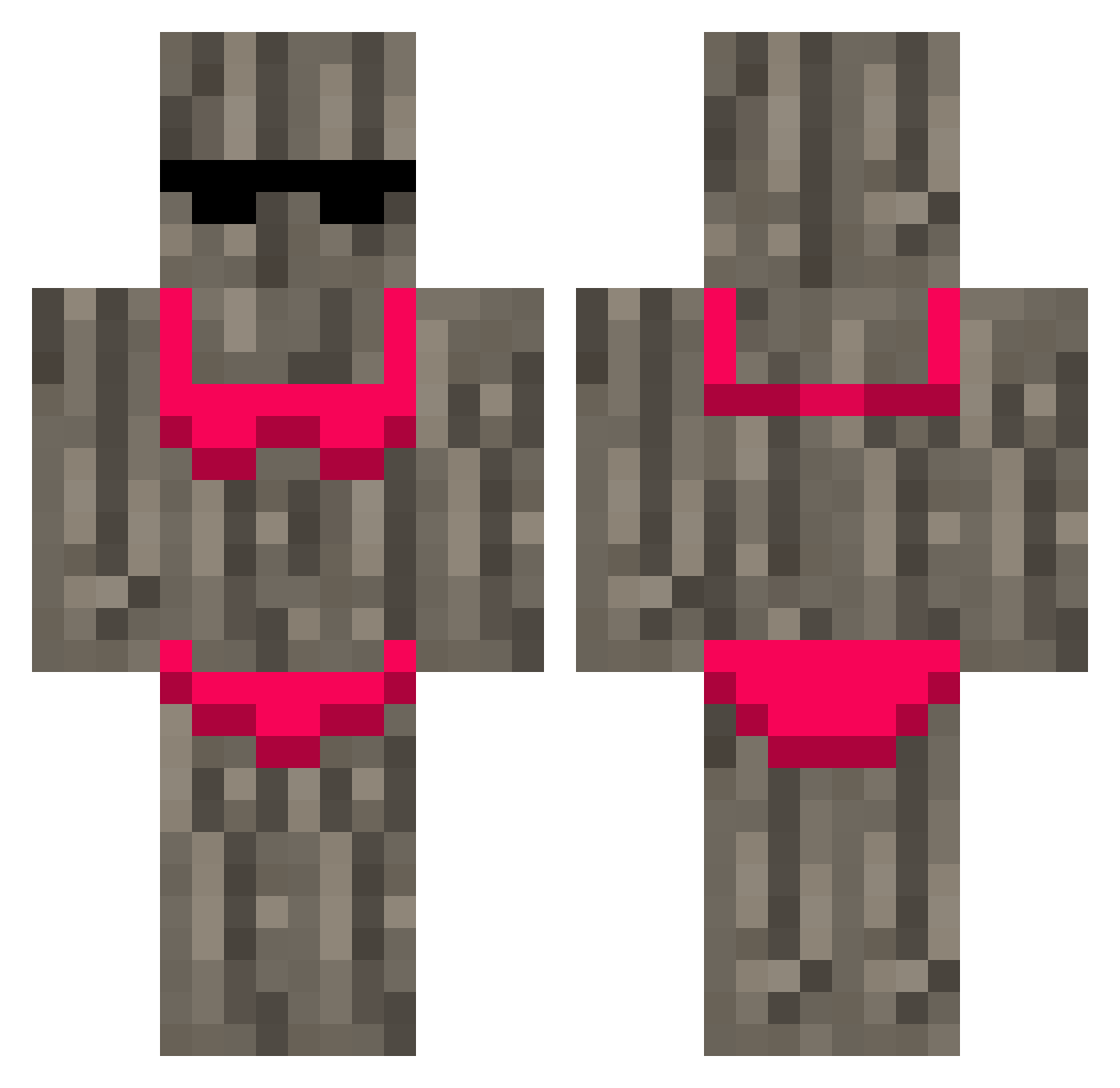 Tobira Minecraft skin, front and back view