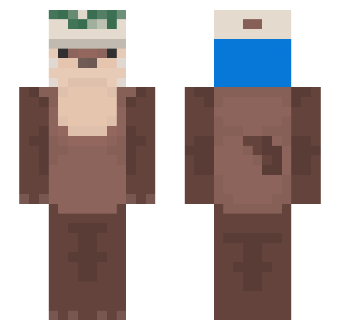 pokitori Minecraft skin, front and back view