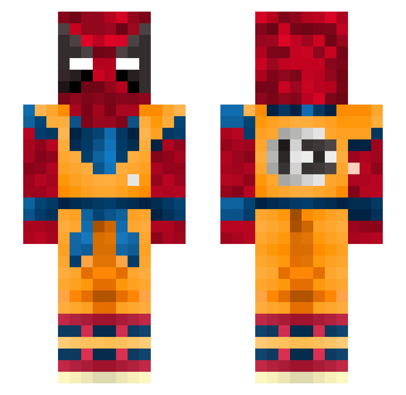 sriesh Minecraft skin, front and back view