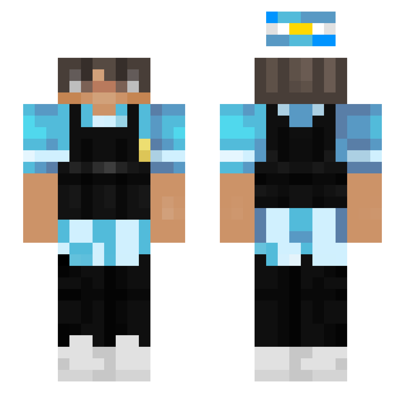 ayudagamer Minecraft skin, front and back view