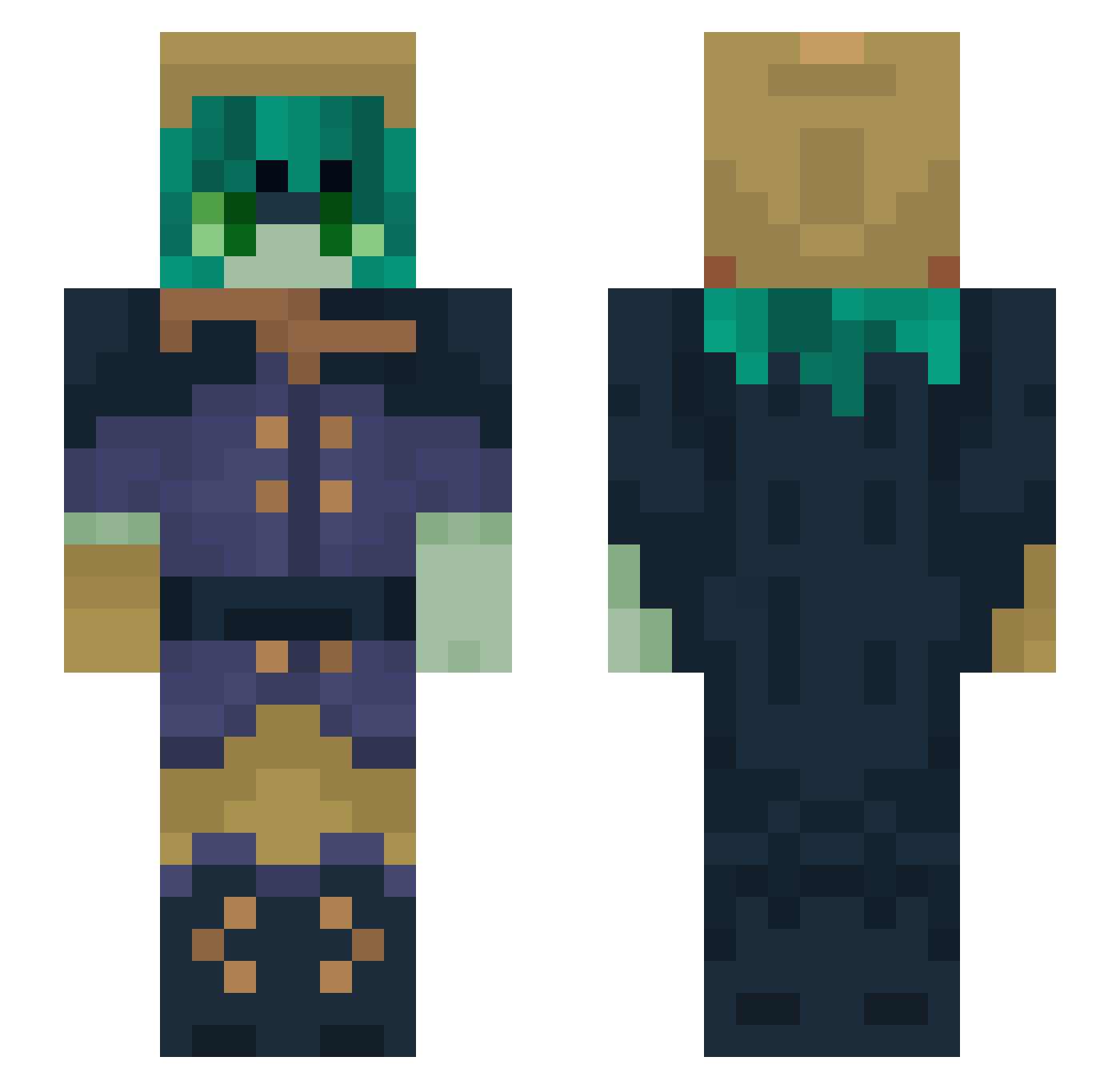 degamador Minecraft skin, front and back view