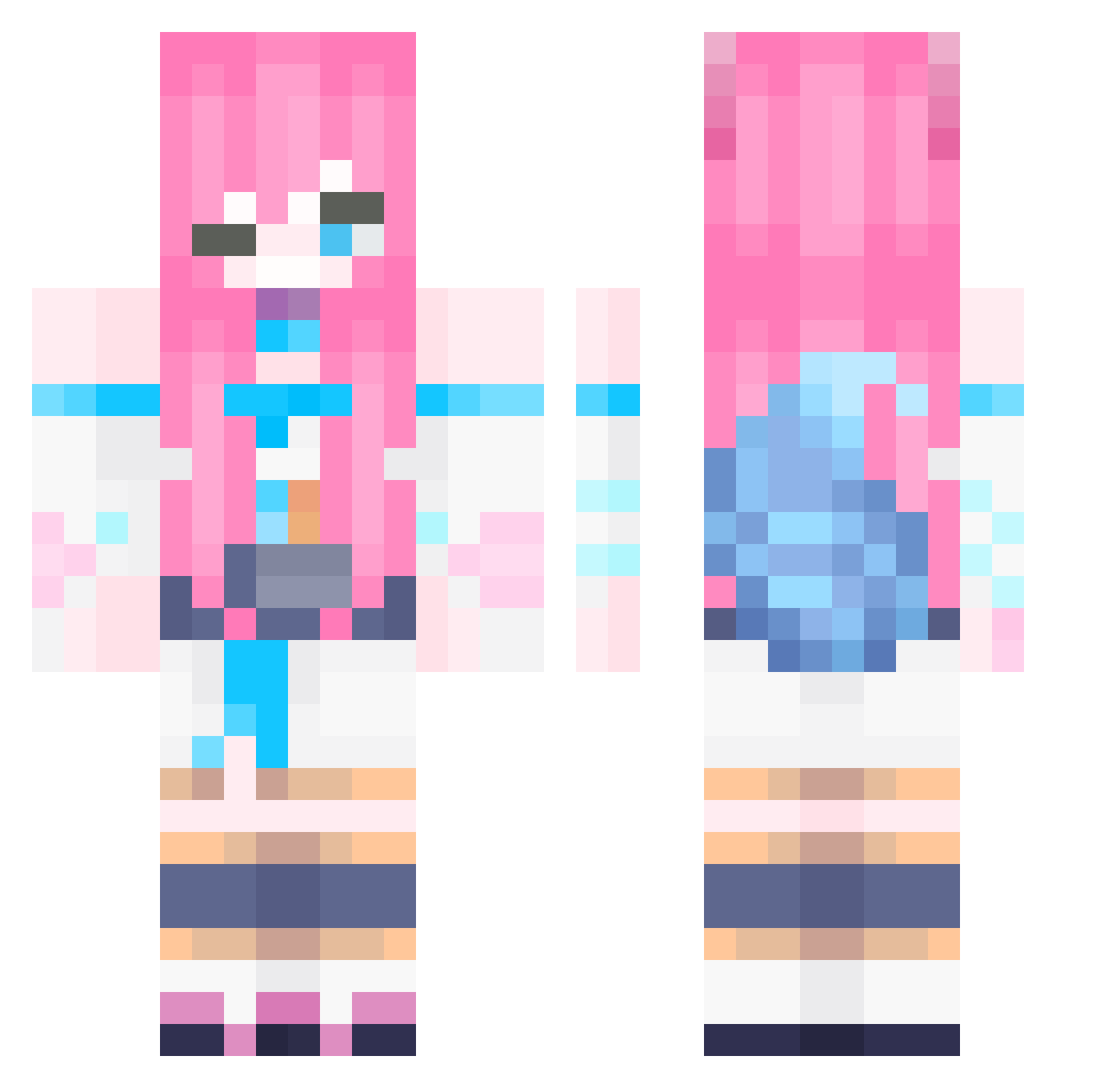 Ambra26 Minecraft skin, front and back view