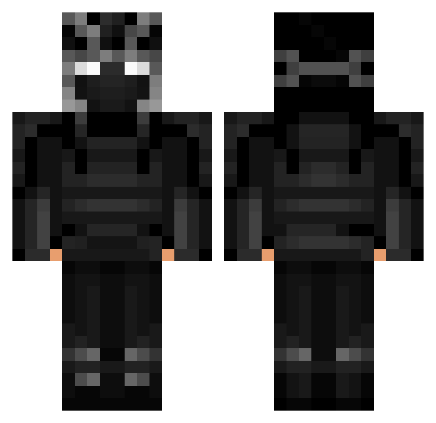 Whispered Minecraft skin, front and back view