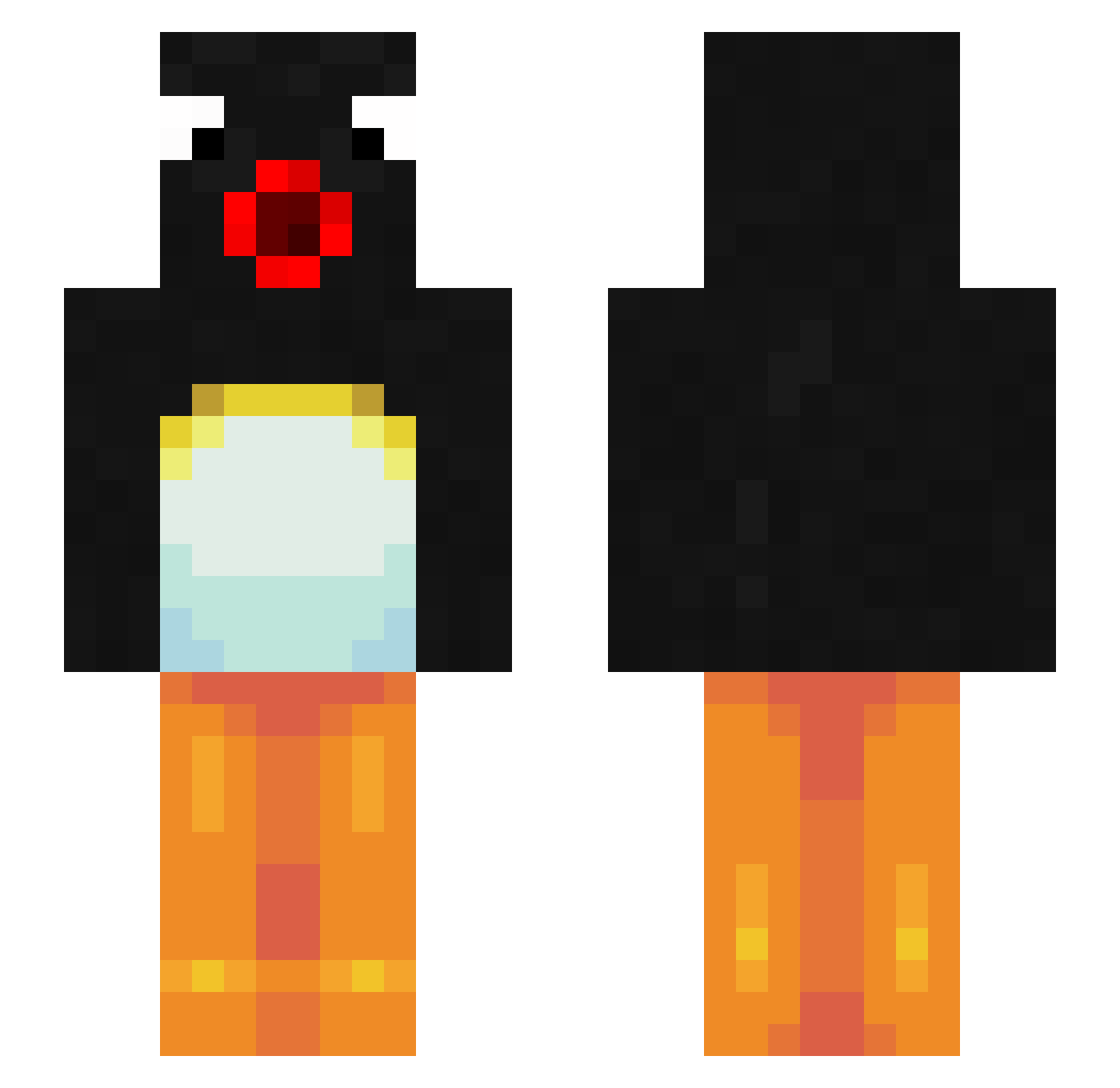 SpeedDush Minecraft skin, front and back view