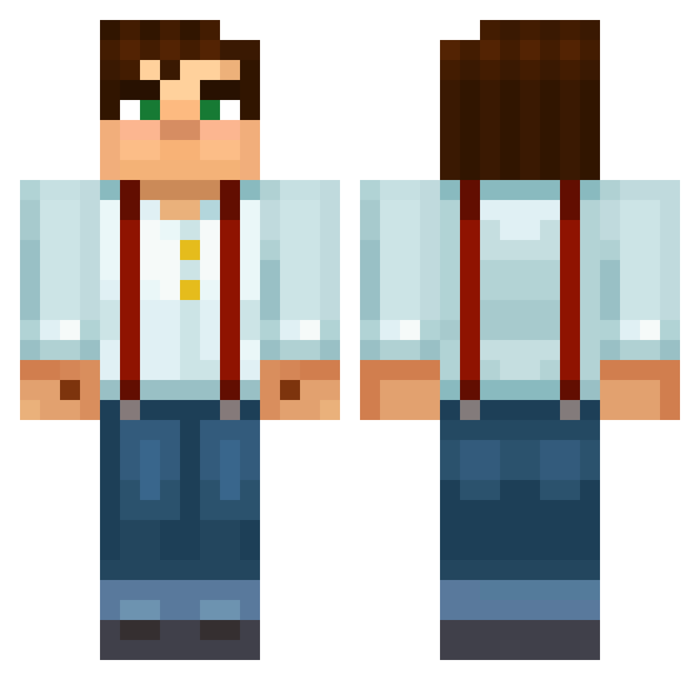 Speedycake99 Minecraft skin, front and back view