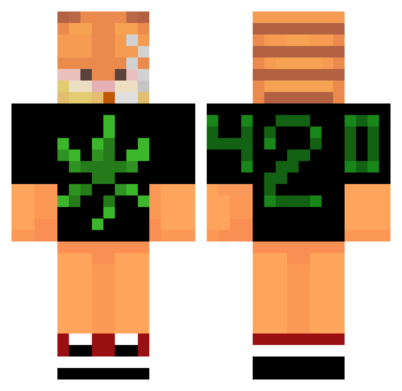 Tenshi6651 Minecraft skin, front and back view