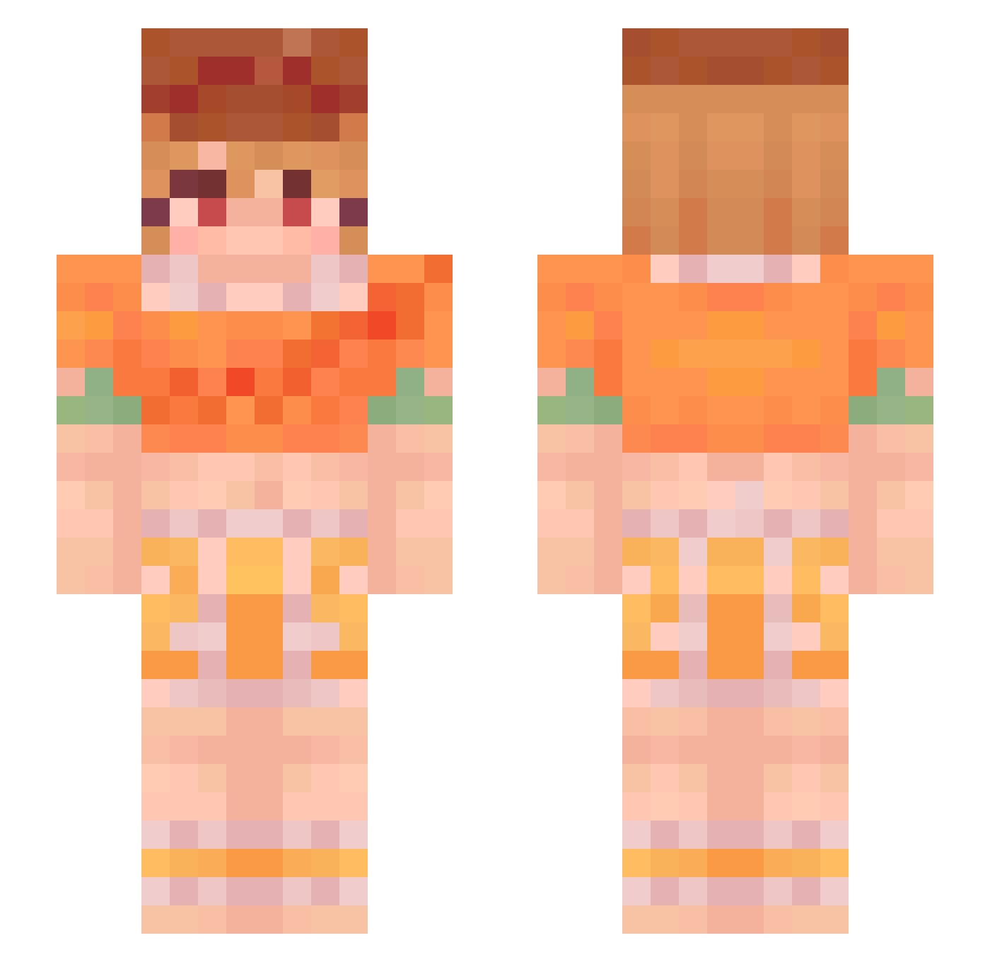 tenkorou Minecraft skin, front and back view