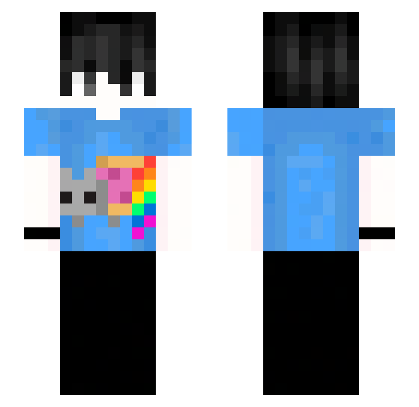 NikitoDaYas Minecraft skin, front and back view