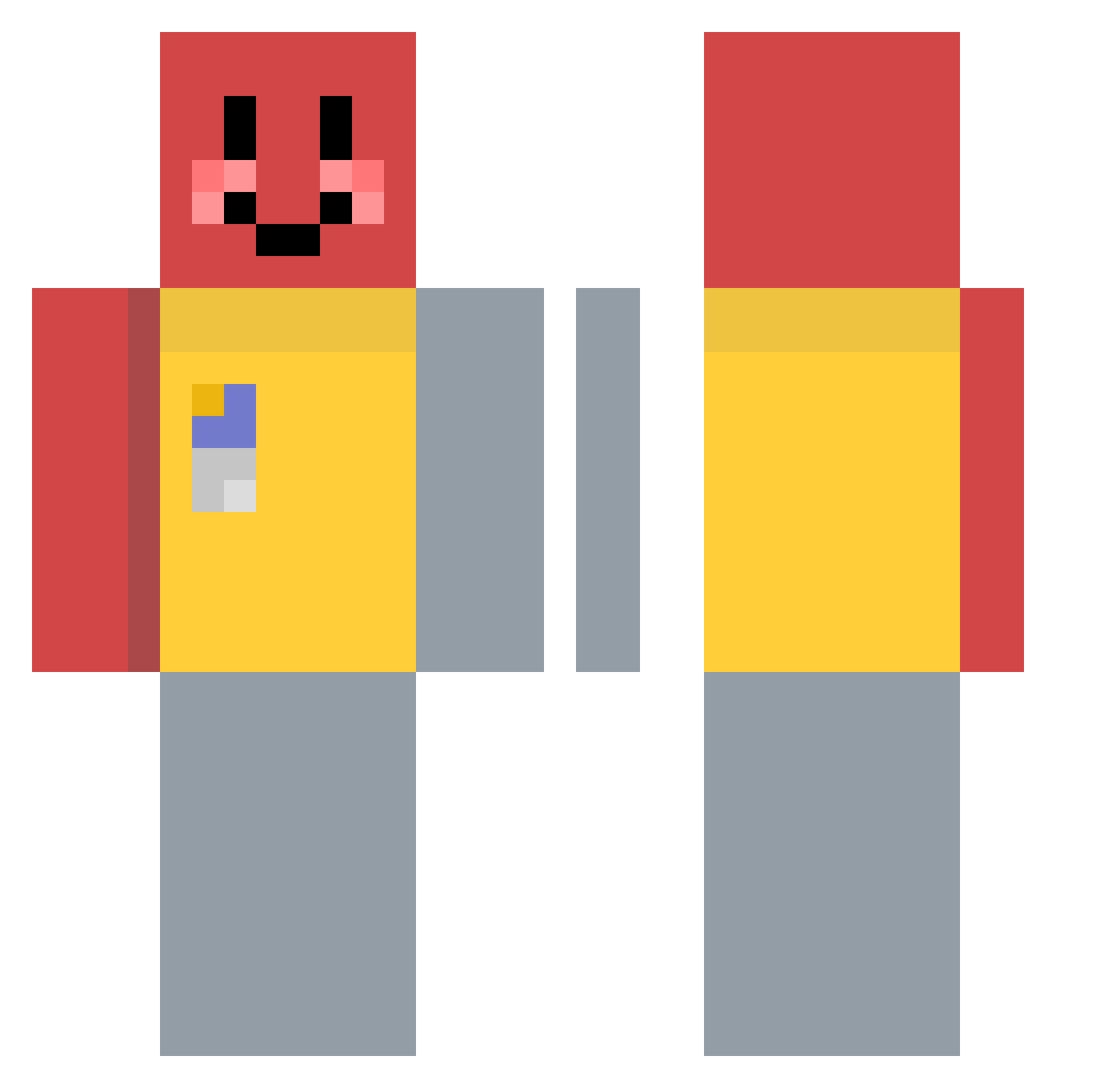Devampd Minecraft skin, front and back view