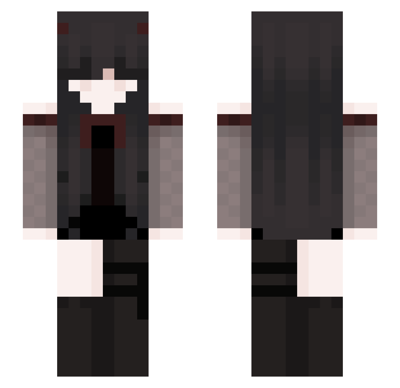 ThoRealKyxa Minecraft skin, front and back view
