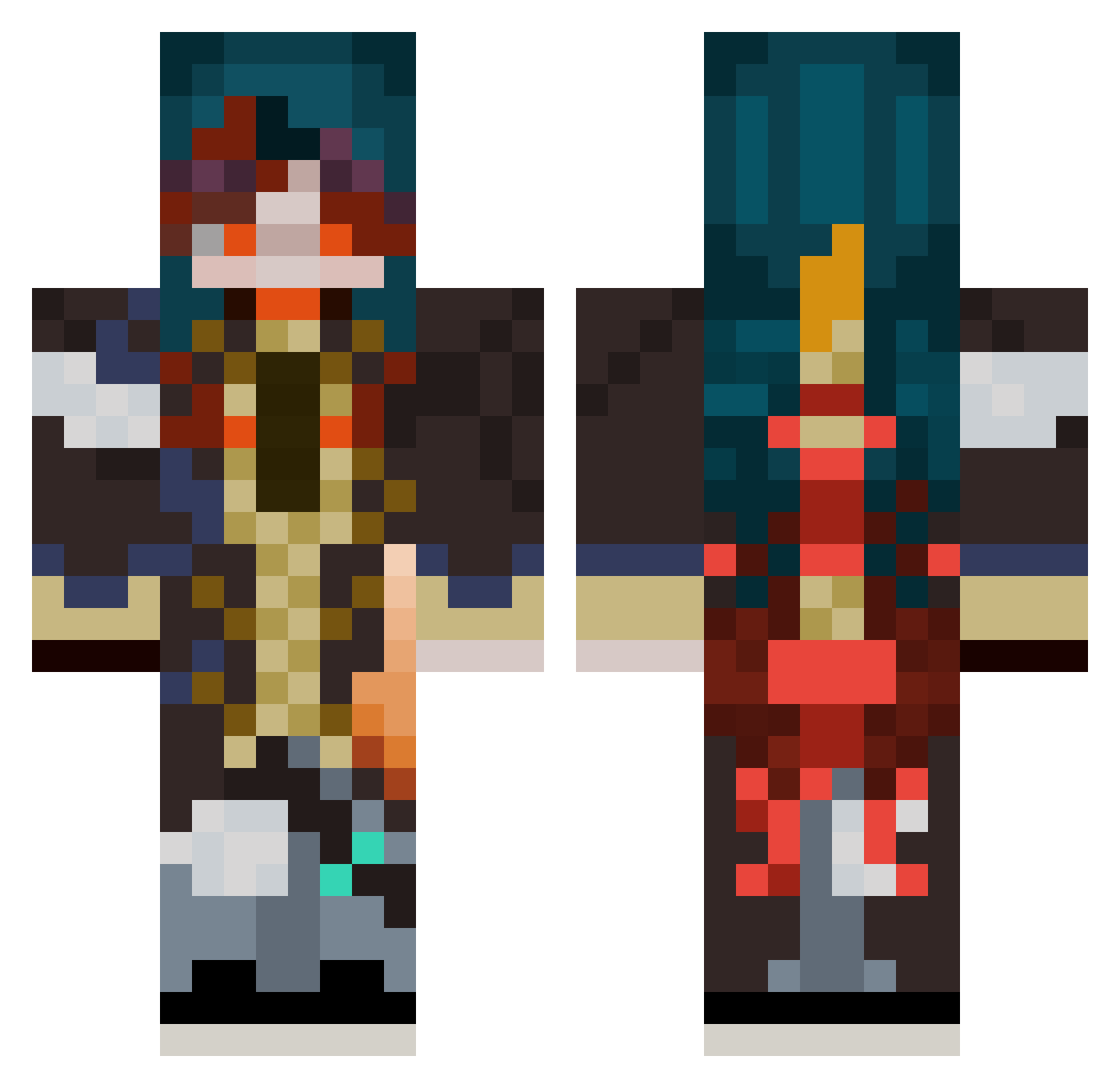 SnowyEthan Minecraft skin, front and back view