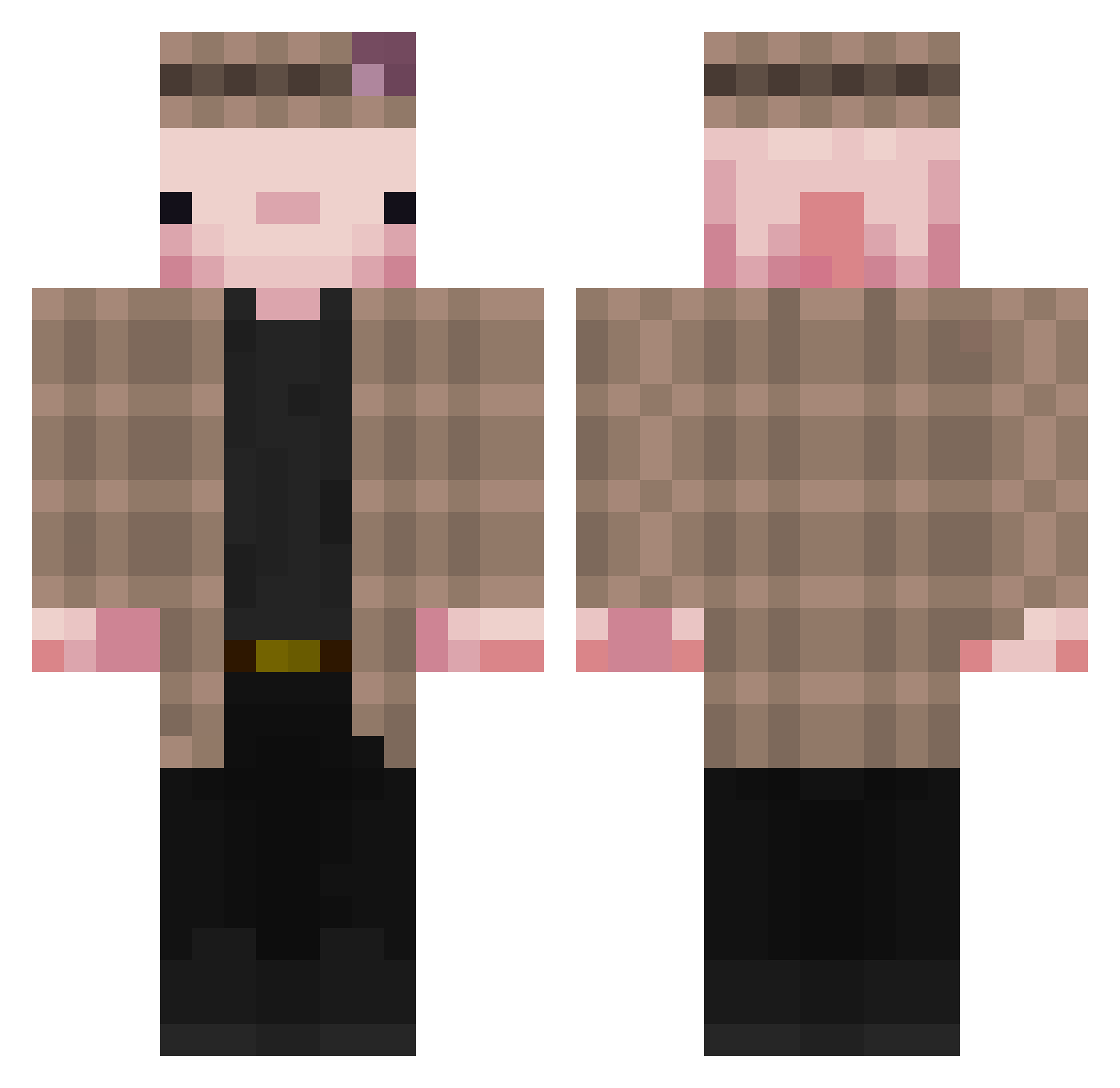 Topdream12345 Minecraft skin, front and back view