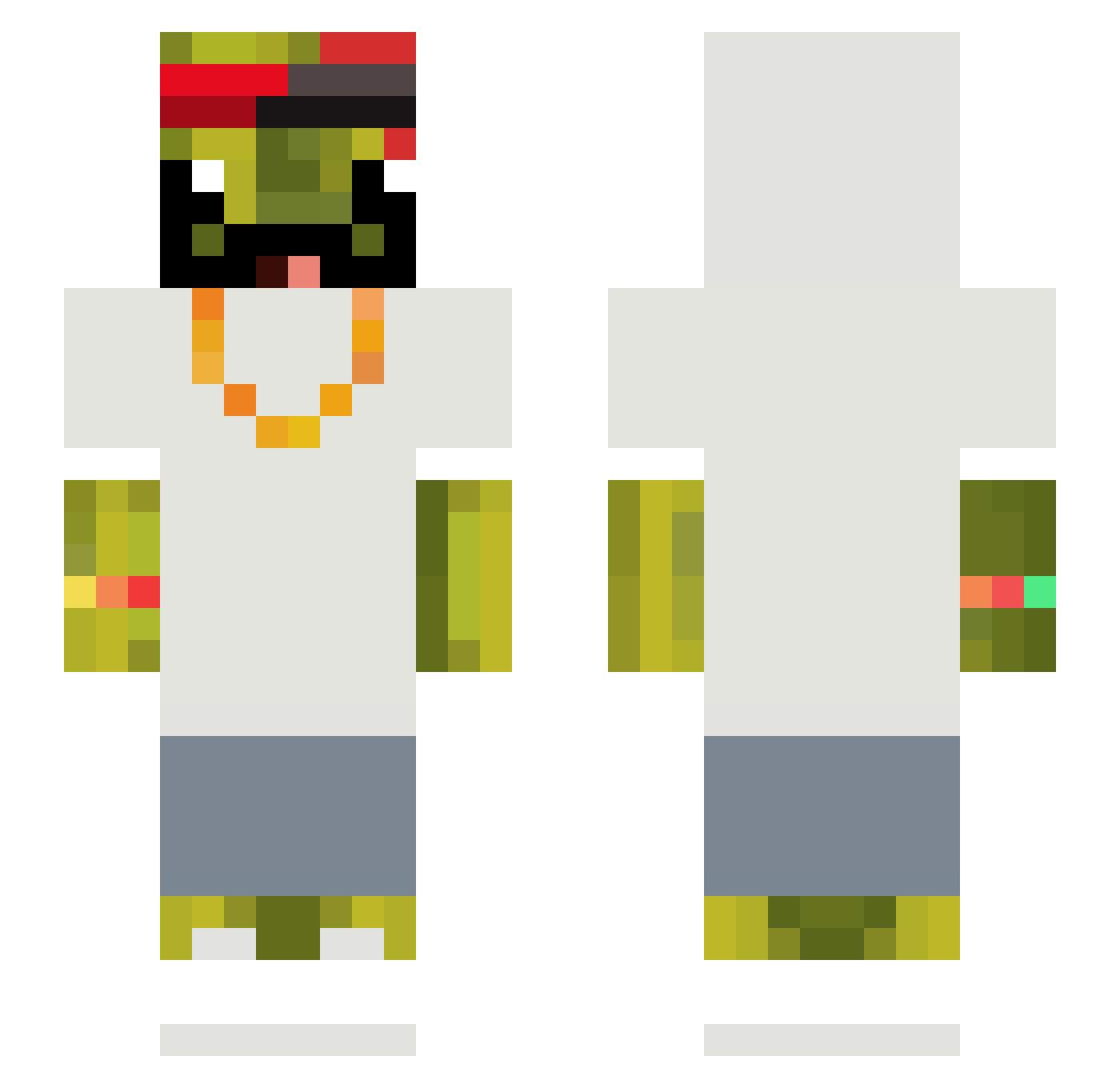LeonMelon Minecraft skin, front and back view