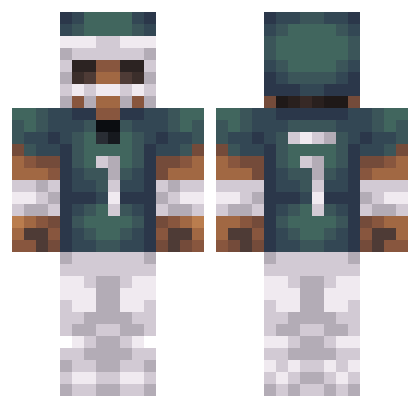 Skibididrizzla Minecraft skin, front and back view