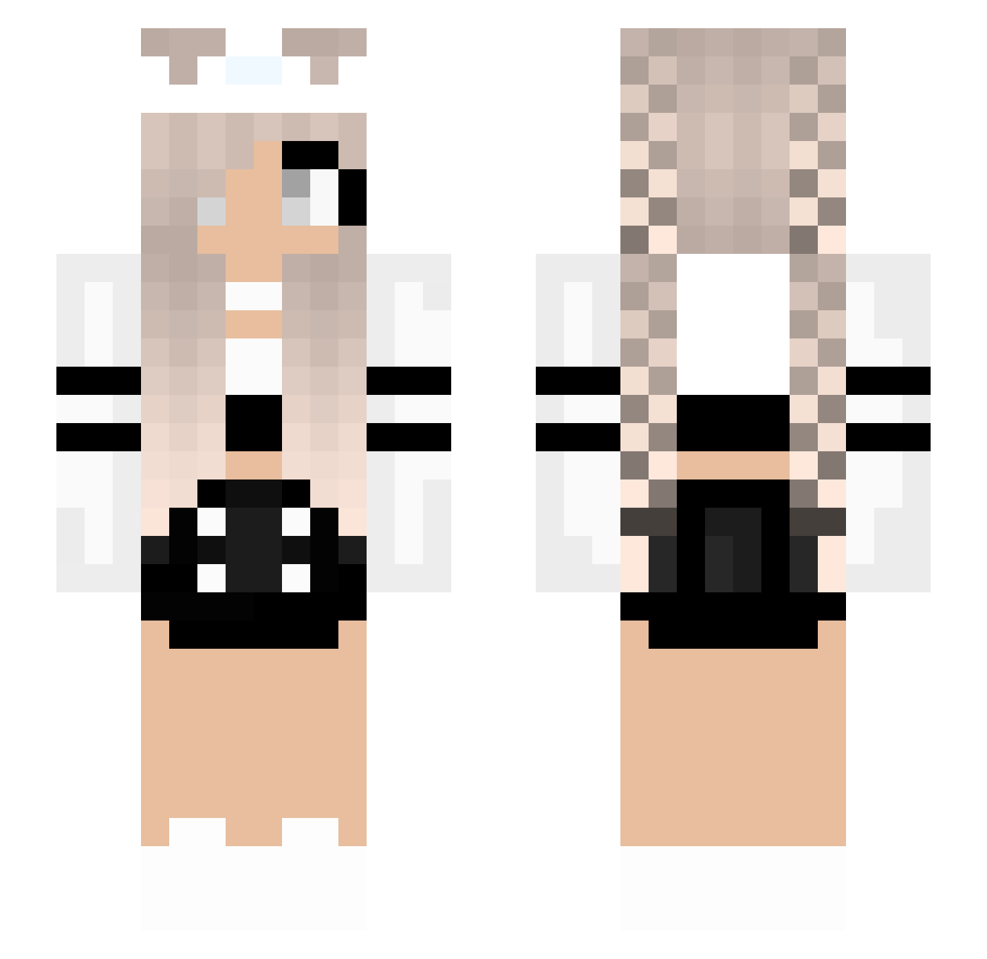 caucasian Minecraft skin, front and back view