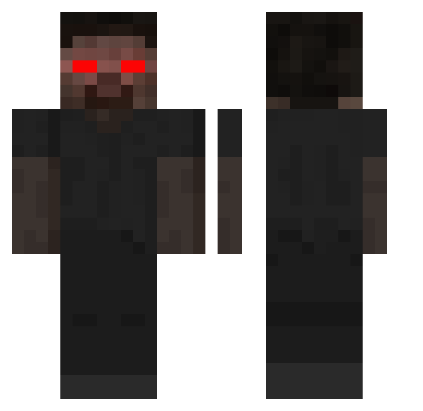 RealDeathNight Minecraft skin, front and back view