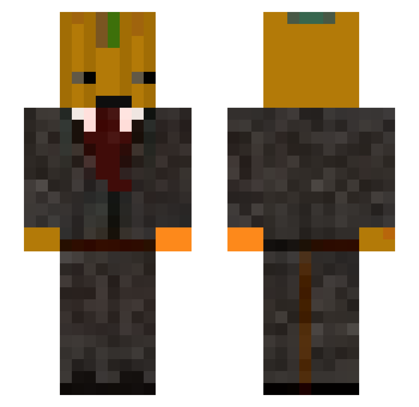 TecSeven Minecraft skin, front and back view