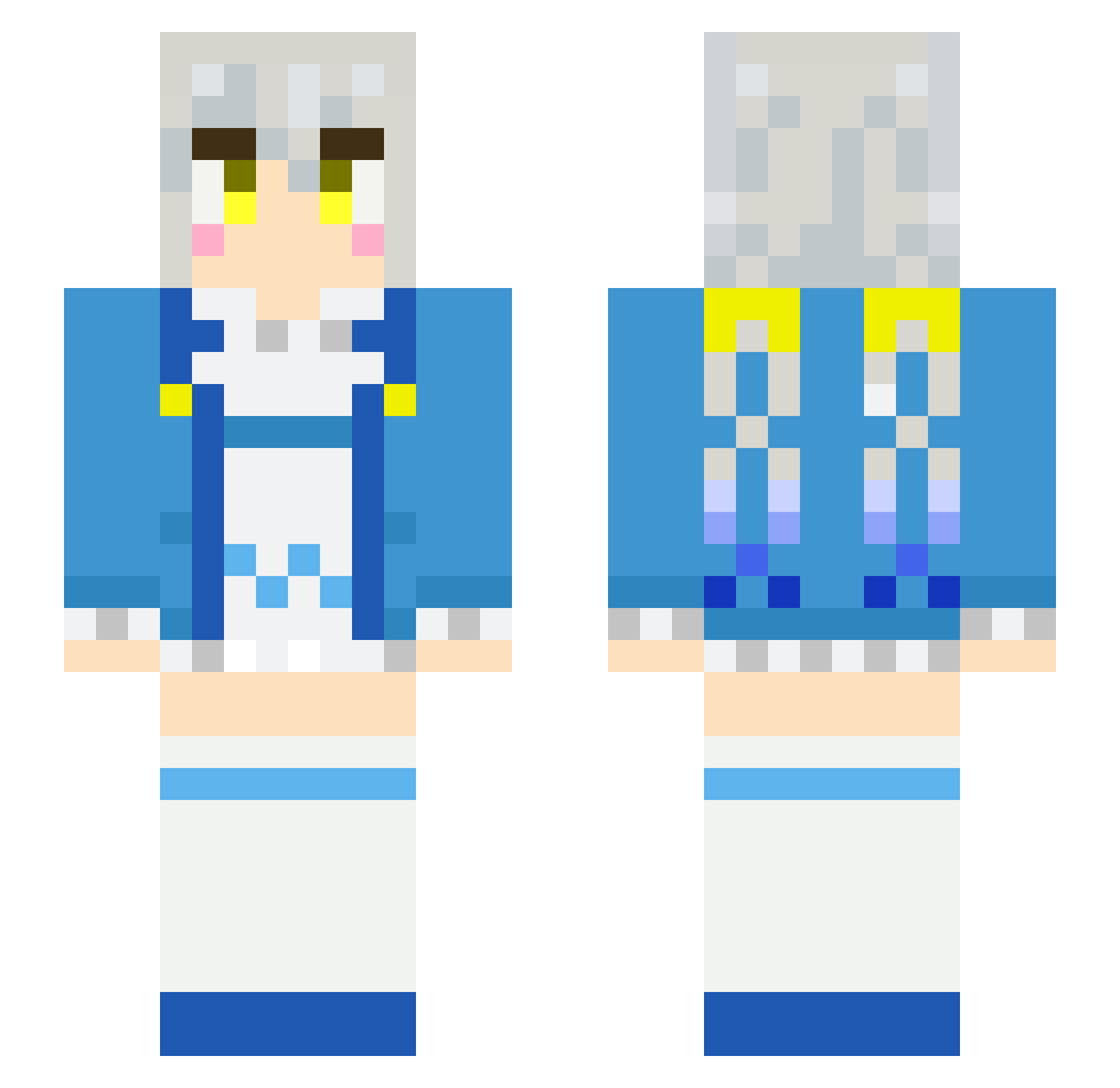 kuge Minecraft skin, front and back view