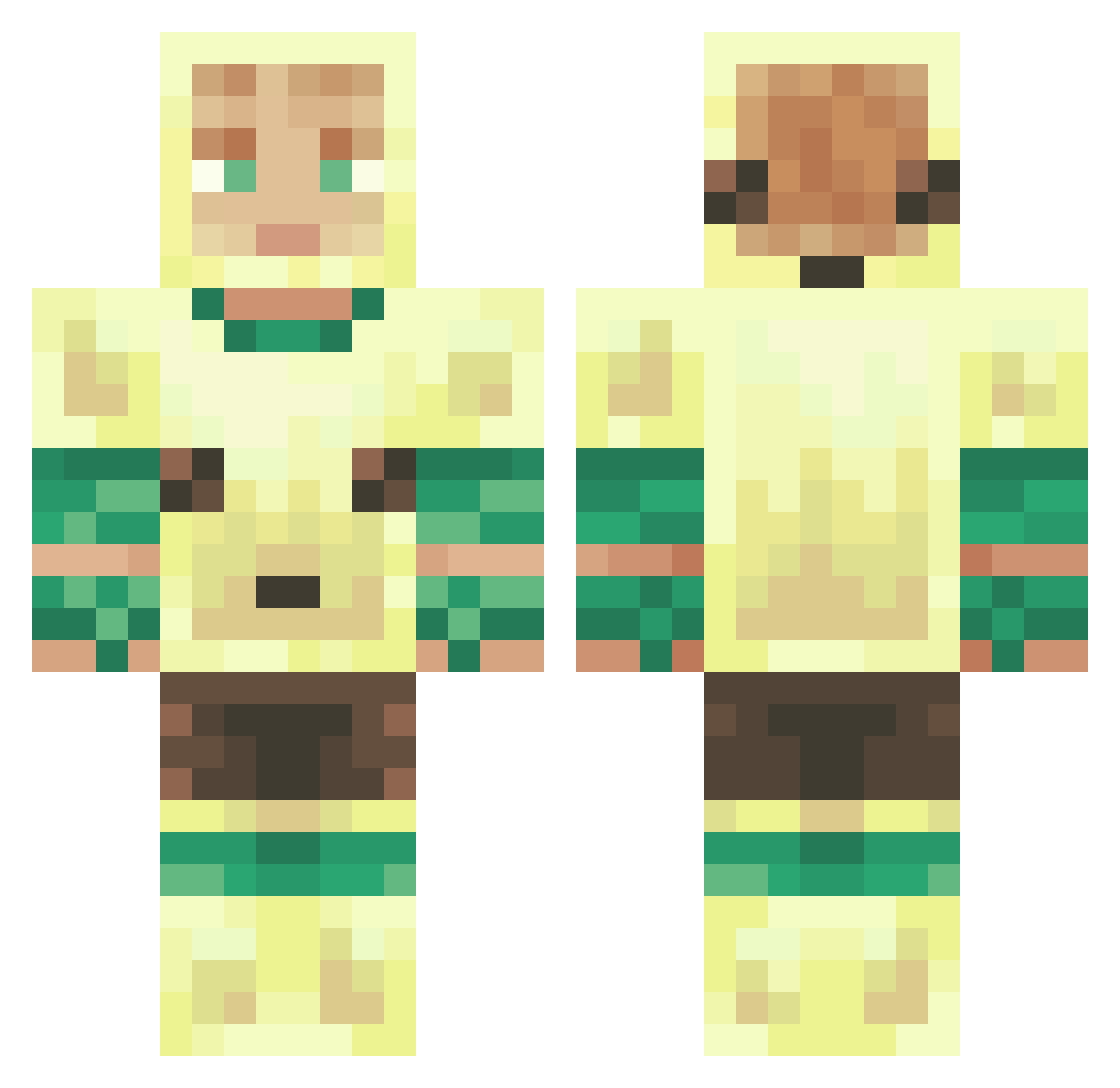MantosPrime Minecraft skin, front and back view