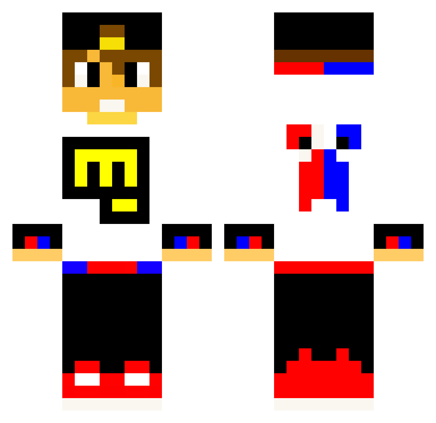Akirmon Minecraft skin, front and back view