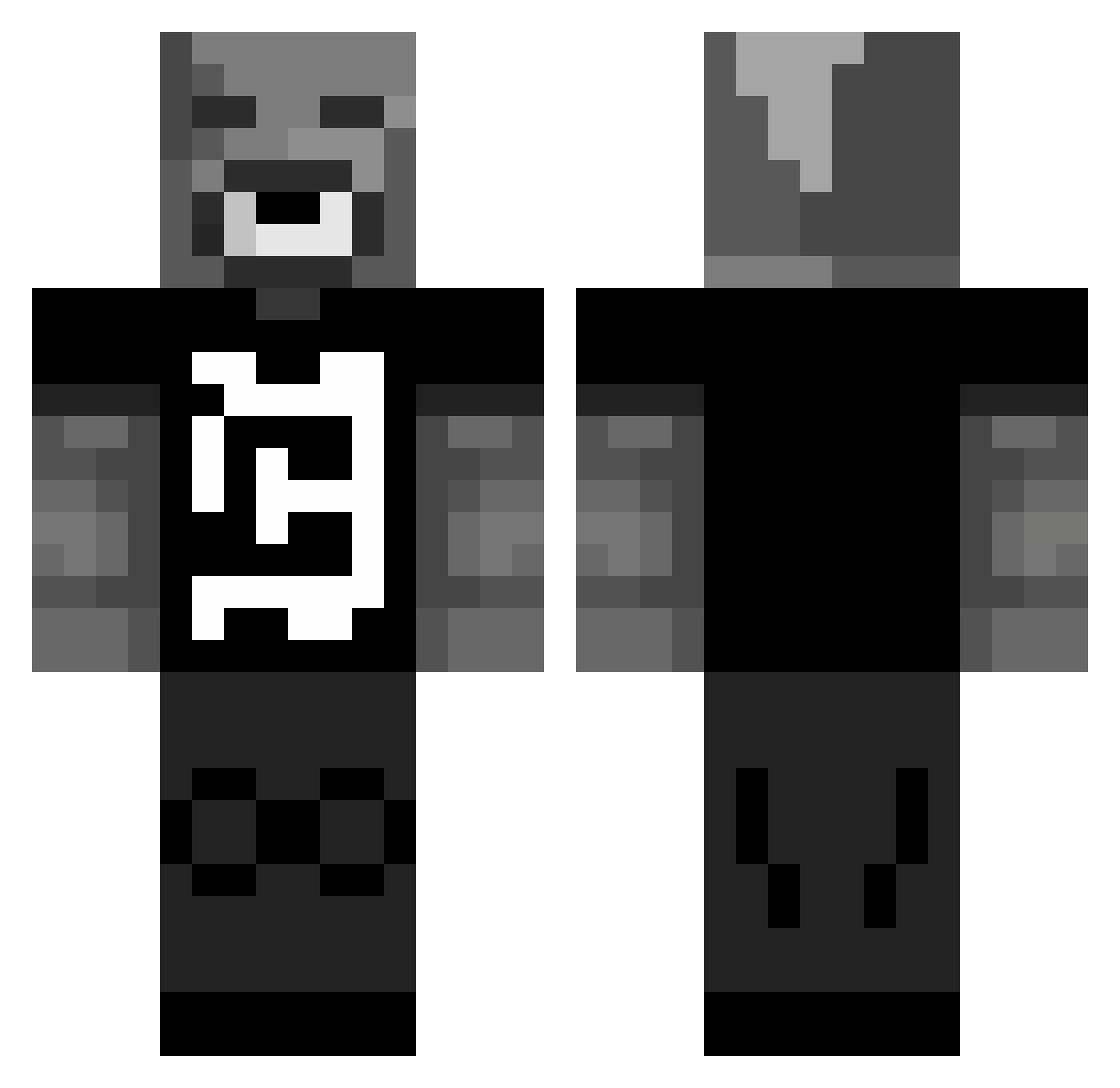 perishability Minecraft skin, front and back view