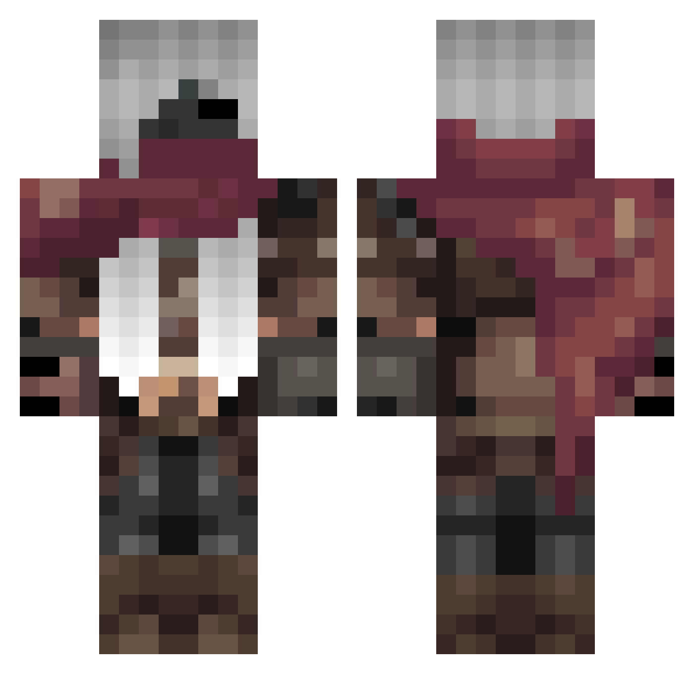 Koumaken Minecraft skin, front and back view