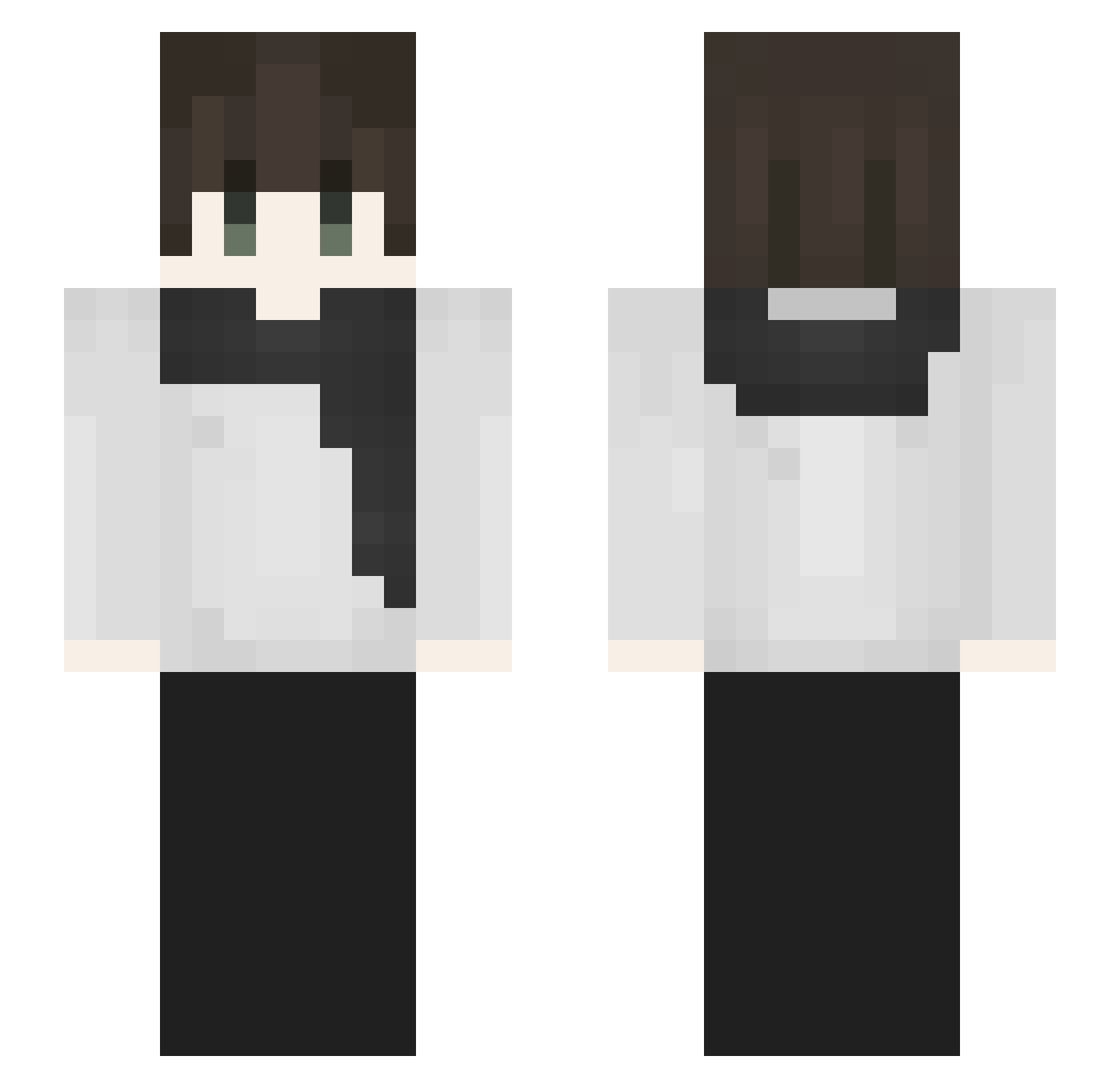 Wwasik Minecraft skin, front and back view