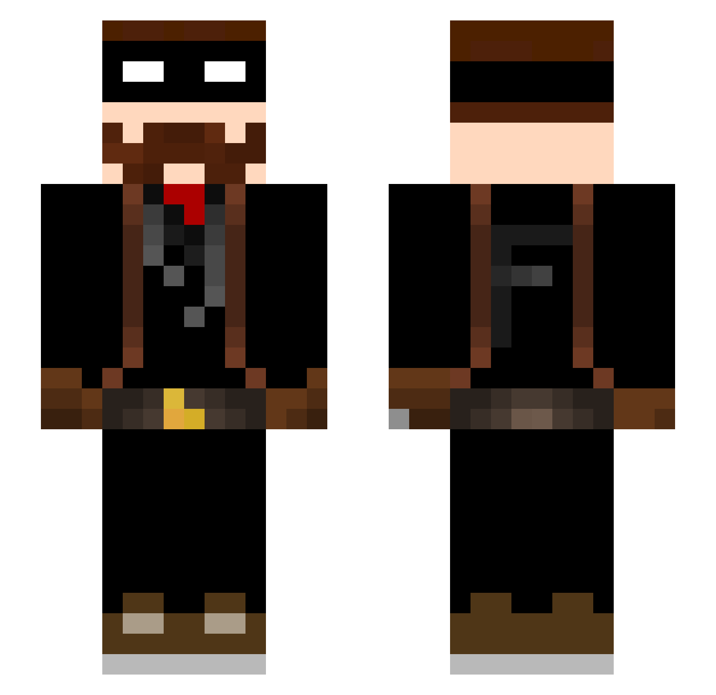 BeastMacine08 Minecraft skin, front and back view