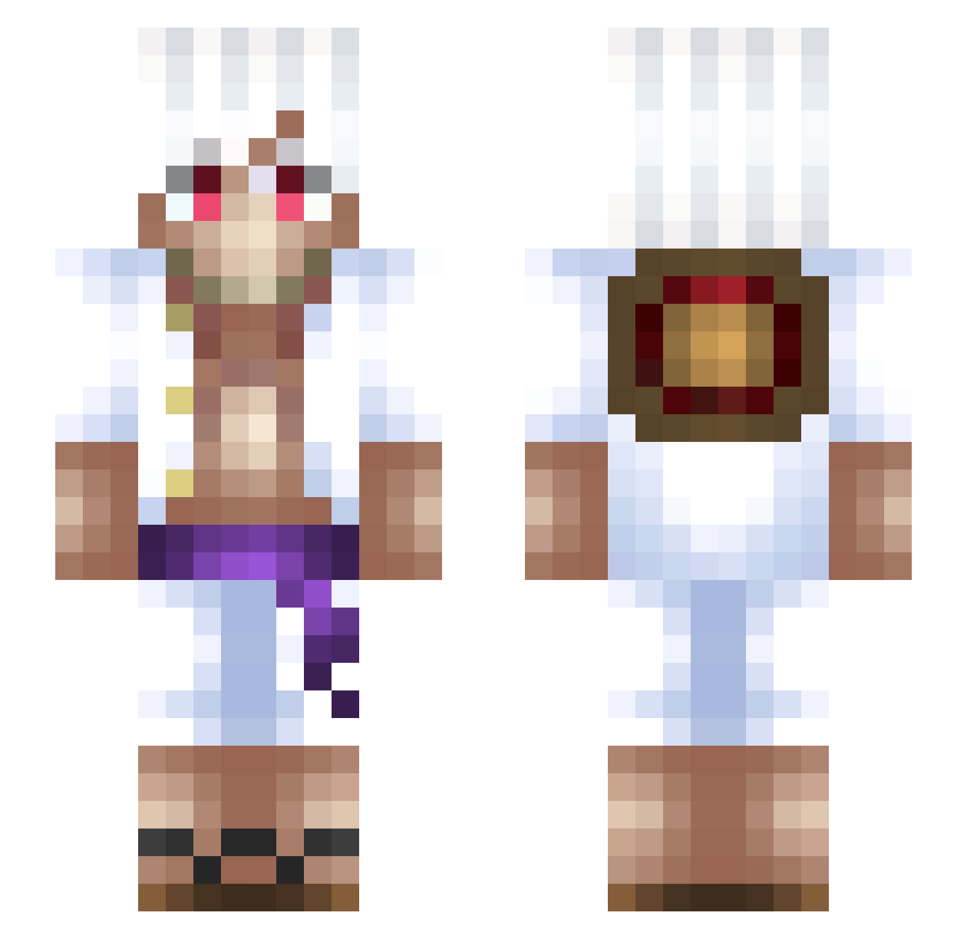 FlawlessT1 Minecraft skin, front and back view