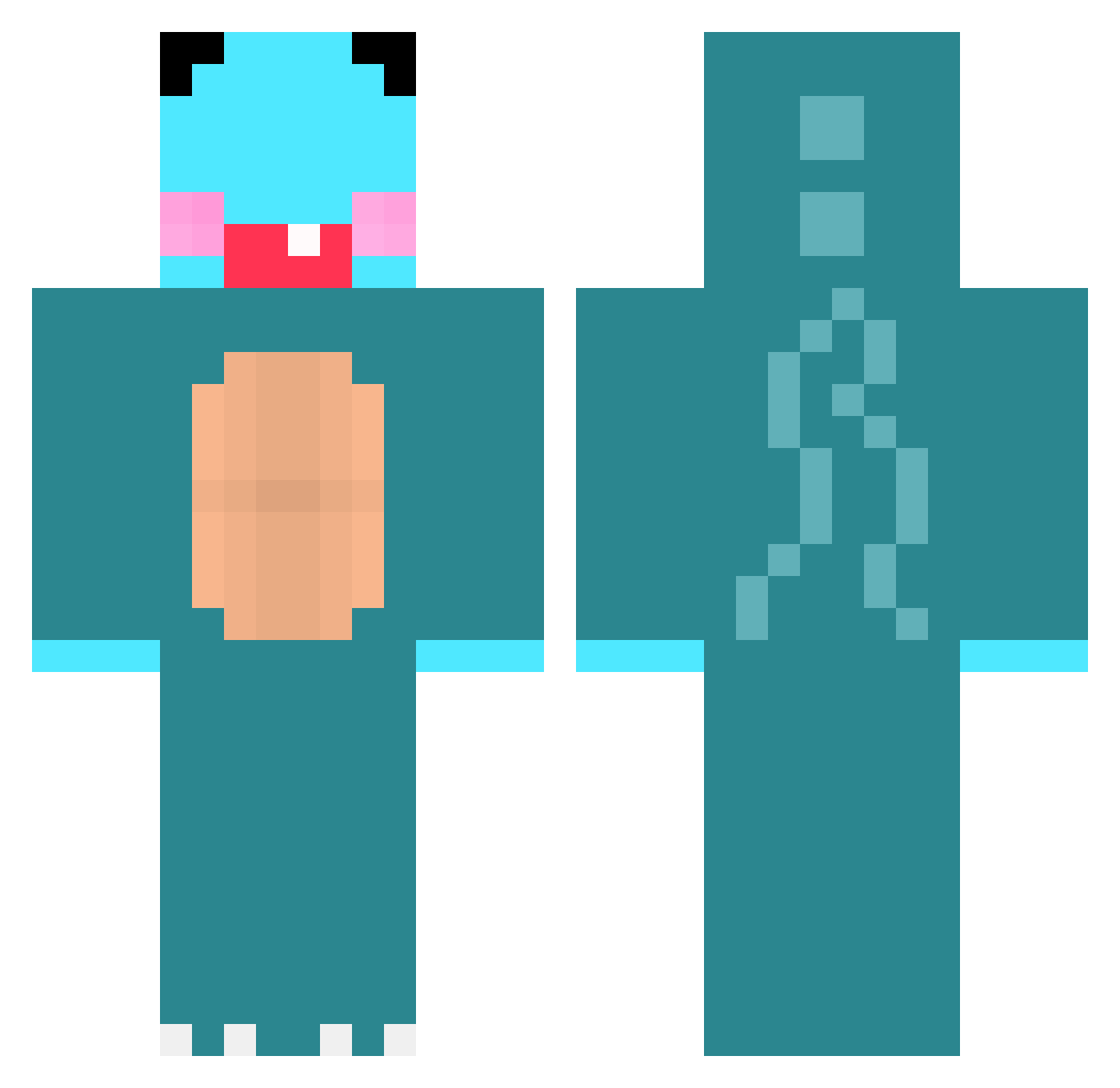 S4inT666 Minecraft skin, front and back view