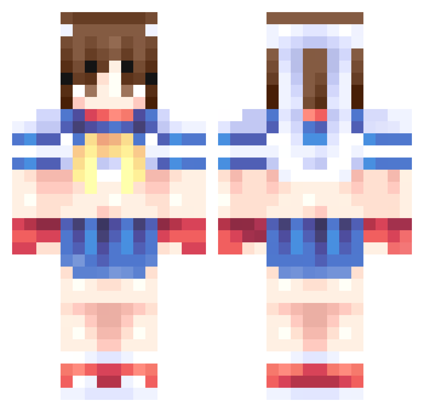 Dexenn Minecraft skin, front and back view