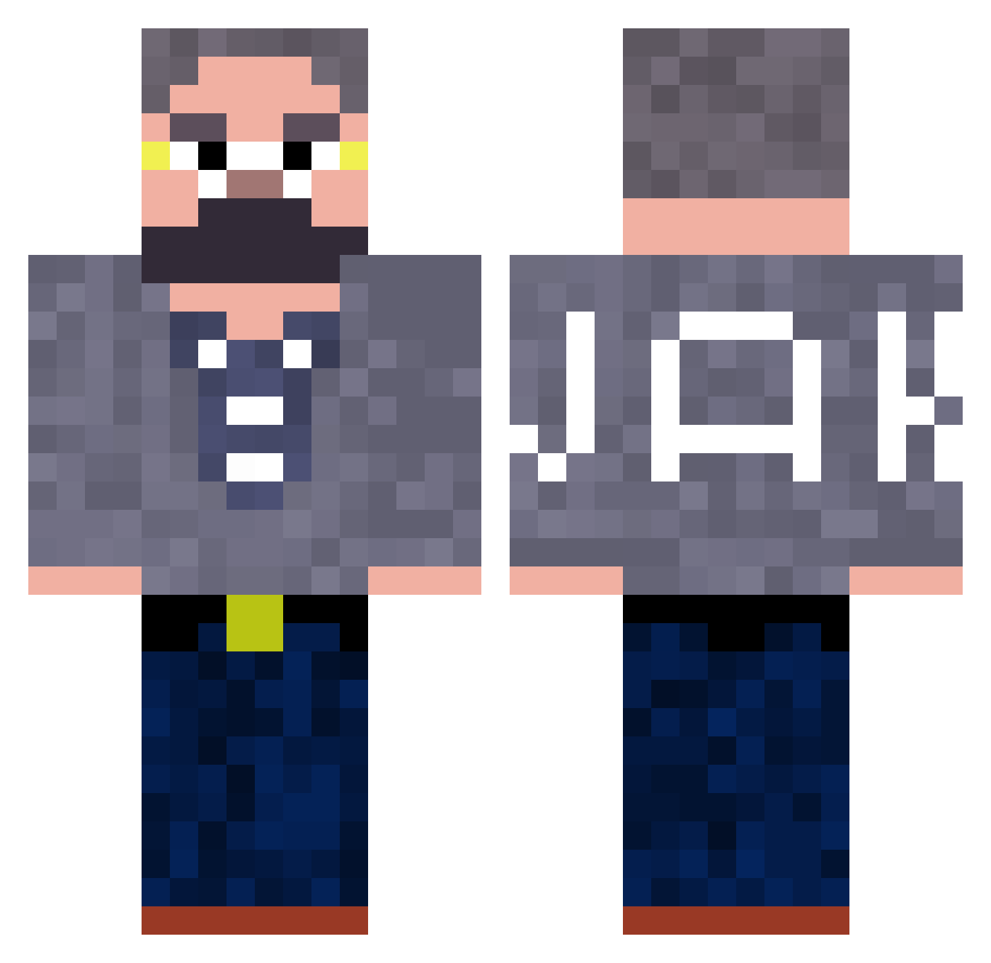 SecreaT_ Minecraft skin, front and back view
