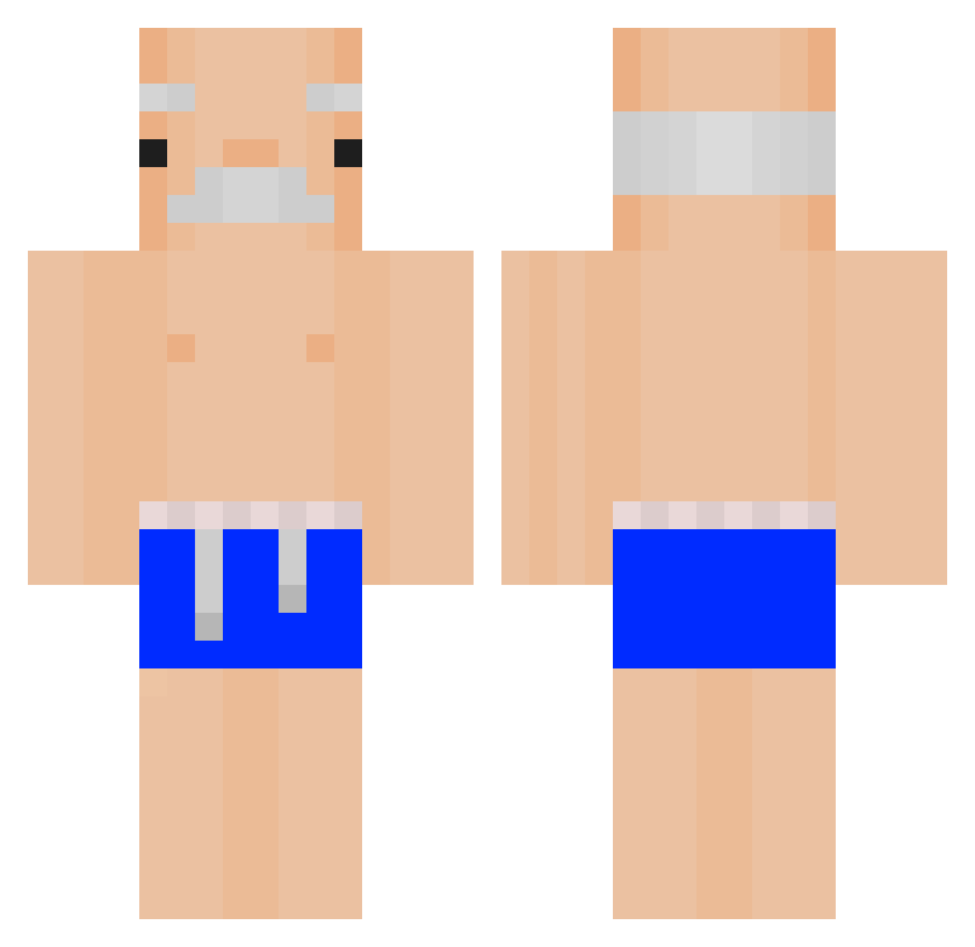 Dinamitro Minecraft skin, front and back view