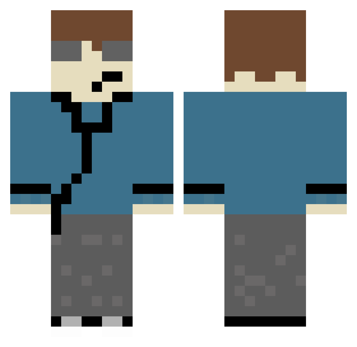 whenipooped Minecraft skin, front and back view