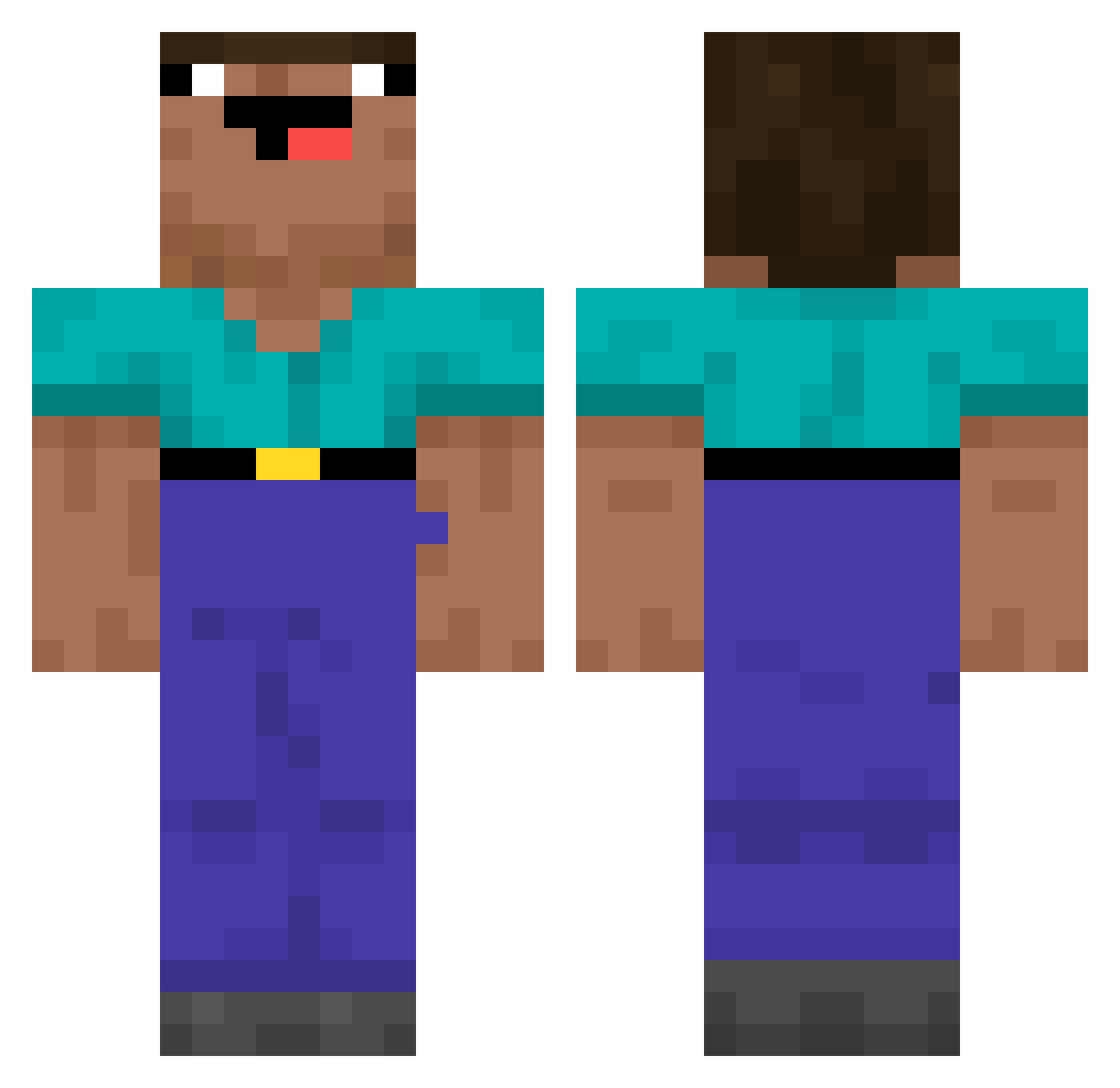 jameshargy Minecraft skin, front and back view